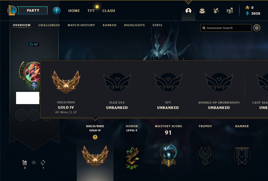 EUW Master Rank LoL Account Image 1